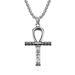 Ancient Egyptian Eye of Horus Ankh Titanium Steel Cross Necklace Niche Personality Artistic Retro Wear Pendant_ipsvogv.com