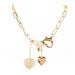 Fashion Jewelry Gold Box Chain Alloy Heart Shaped Pendant Necklace Punk Style Necklace_ipsvogv.com