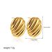Unisex Plated Oval Thread Earrings Irregular Texture Bread Earrings Simple Earrings For Women_ipsvogv.com
