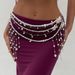 Fashion Pearl Bead Tassel Waist Waist Sexy Layered Flower Body Chain_ipsvogv.com