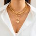 4-Piece Peach Heart CCB Cross Chain Necklace Set European And American Summer Trendy High-end Fashion Internet Celebrity Travel Photography Jewelry_ipsvogv.com