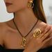 Fashionable light luxury women's jewelry set, geometric irregular necklace earrings, versatile inlaid crystal ring_ipsvogv.com