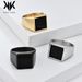 Simple geometric seal titanium steel ring ring men's cold style high end temperament personality jewelry_ipsvogv.com