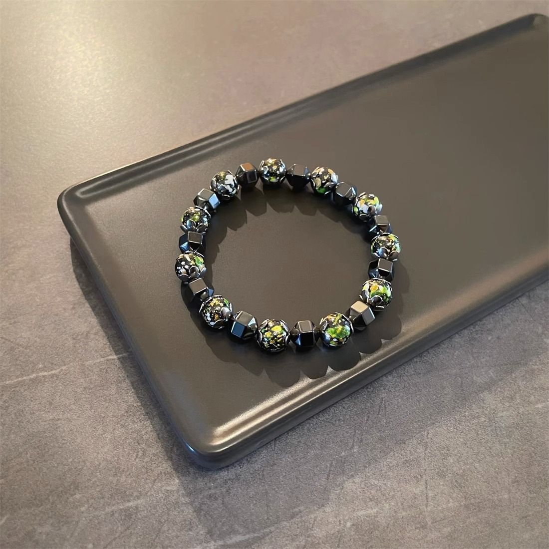 Irregular Black Gallstone Patchwork Bracelet For Men's Hip-hop Niche Design, Versatile, High-end, Fashionable And_ipsvogv.com