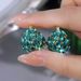 Women's earrings Emerald Crystal Flower Basket Earrings 2023 New High-end Fashion Versatile Earrings Silver Needle Earrings_ipsvogv.com