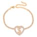 jewelry fashion love dollar stitching Anklet ins style diamond-embedded double row foot decoration female Anklet_ipsvogv.com