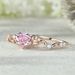 Sanjie's New Rose Gold Crown Set With Pink Heart-shaped Zircon Ring For Women's Accessories_ipsvogv.com