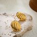 Unisex Plated Oval Thread Earrings Irregular Texture Bread Earrings Simple Earrings For Women_ipsvogv.com