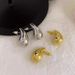 French gold teardrop earrings for women, niche design, high end silver trendy earrings, unique temperament earrings for women_ipsvogv.com