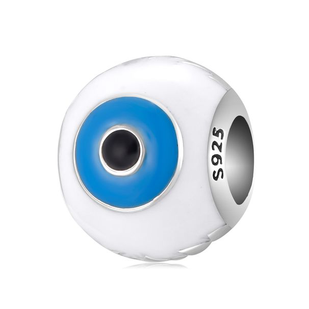 Women's Jewelry Bracelet Diy Blue Zircon Hollow Beads Turkish Eye S925 Sterling Silver Beads Evil Eye Silver Accessories_ipsvogv.com