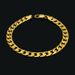 Fashion Vacuum Electroplated Copper Gold-Plated Cuban Chain Open-Ended Bracelet_ipsvogv.com