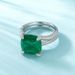 Light luxury atmosphere emerald green ring S925 silver inlaid synthetic emerald index finger ring_ipsvogv.com