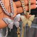 Fashion Jewelry Micro-inlaid Rhinestone Fashion Cuba Big Butterfly Necklace 12mm Hip Hop Chain_ipsvogv.com