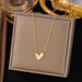 Titanium Steel Heart-shaped Pendant For Women, 2023 New Niche Luxury Collarbone Chain, Simple Necklace_ipsvogv.com