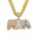 Hip Hop New Full Letter Pendant Necklace Fashion Alloy Set Diamond Cuban Chain Hot Selling Item Jewelry_ipsvogv.com