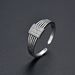 Unisex Retro Simple Square Diamond Zircon CZ Ring Female Jewelry Opening Adjustable Spot Wholesale Light Luxury Ins Style_ipsvogv.com