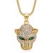 New Hip-Hop Stainless Steel Inlaid Green And Red Eye Leopard Head Pendant Trendy Brand Jewelry Unisex Necklace_ipsvogv.com