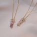 Necklace Women's New Gold Branches, Jade Leaves, Fashionable and Simple Temperament, Super Immortal Inlaid with Zirconia, Exquisite and Colorless_ipsvogv.com