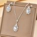 Women’s Jewelry Set Fashion Zircon Drop Necklace Earrings Set Accessories Suitable For Ladies' Daily Party Dinner_ipsvogv.com