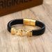 Men's Jewelry Leather Rope Bracelet Cross Anchor Stainless Steel Vacuum Gold Men's Braided Bracelet_ipsvogv.com