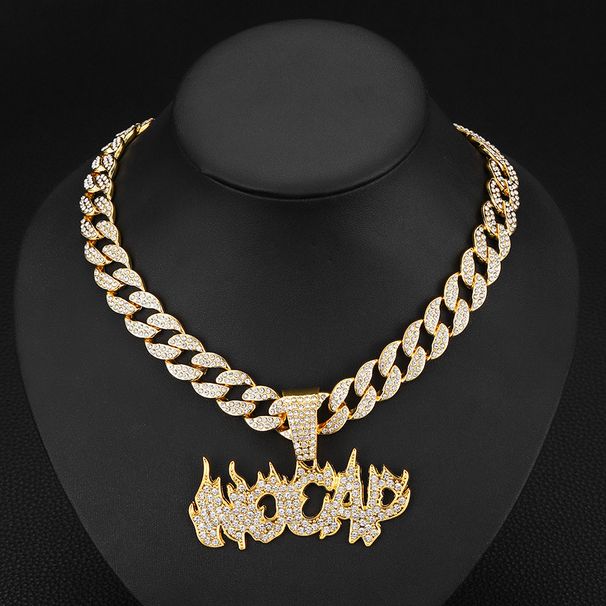 New Fashion Flame Letter NOCAP Purple Diamond Hip Shop Personalized Necklace Pendant_ipsvogv.com