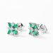 S925 Silver Cultivated Emerald Earrings For Women Four Leaf Clover Fresh And Fashionable Earrings Holiday Gift_ipsvogv.com