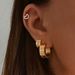 Women's Jewelry Titanium Steel Earrings Jewelry K Gold Wide Ribbed Stainless Steel Earrings Fashionable Personality Earrings_ipsvogv.com