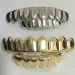 Real Gold Braces Punk Hip Hop Teeth Grillz Dental Mouth Fang Grills Up Bottom Tooth Cap Cosplay Party Rapper Jewelry_ipsvogv.com