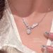 Sparkling Goose Egg Zircon Angel Wing Necklace For Women, With A Light Luxury Niche Temperament Design, High-end_ipsvogv.com