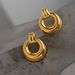 Spot Factory INS Plated Titanium Steel Retro Polished Hoop Earrings Dancer Jewelry_ipsvogv.com