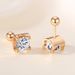 Silver Classic Rose Gold Screw Earrings For Women Moissanite Bull Head Earrings Hollow Silver Jewelry_ipsvogv.com