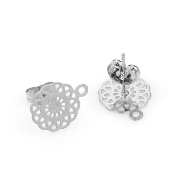 Popular 304 Stainless Steel Accessories, Round Flat Hollow Bottom Bracket, Pins, And Earring Accessories DIY Handmade_ipsvogv.com