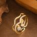 Light Luxury Fashionable Double-layer Diamond Inlaid Zircon Couple's Open Ring, Women's Color Does Not Fade, Simple And_ipsvogv.com