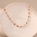 Bohemian style colored glass diamond clavicle chain plated with K real gold chain holiday style travel ethnic style necklace_ipsvogv.com
