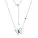 new White Shell Butterfly Fashion Necklace S925 Silver Inlaid Cultivated Emerald Retro Clavicle Chain_ipsvogv.com