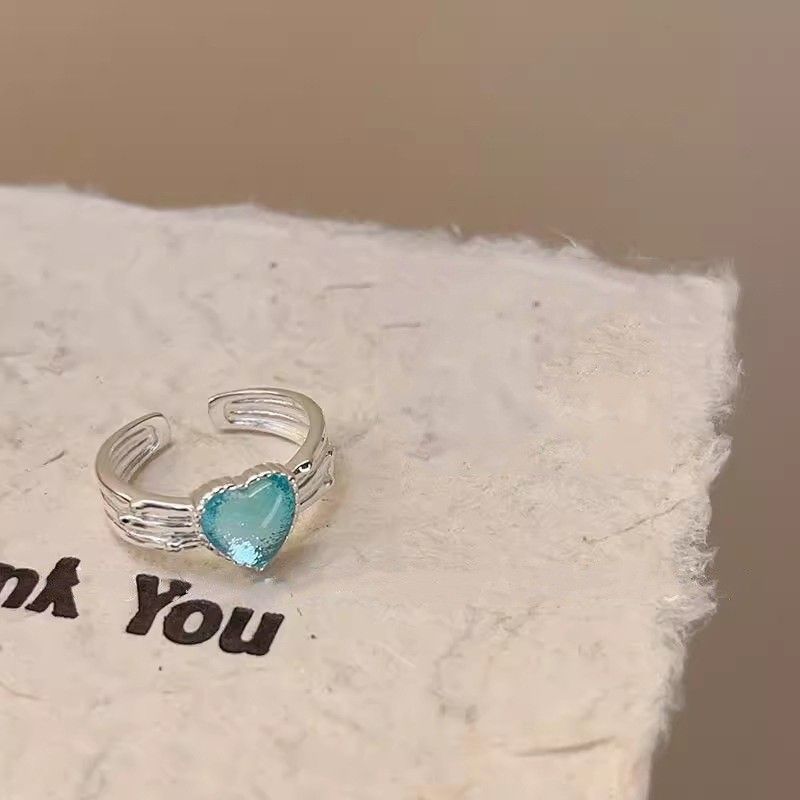 New Minimalist Color Heart With Niche Design, Exquisite Opening Personalized Index Finger Ring, Versatile Ring_ipsvogv.com