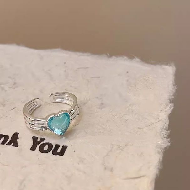 New Minimalist Color Heart With Niche Design, Exquisite Opening Personalized Index Finger Ring, Versatile Ring_ipsvogv.com