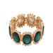 Fashionable women's bracelet with geometric inlaid emerald design, versatile bracelet, high-end feel_ipsvogv.com