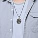 Retro Egyptian geometric round pendant niche triangle Horus eye necklace simple fashion jewelry_ipsvogv.com