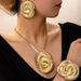 Simple Three-Dimensional Exaggerated Earrings Necklace Bracelet Set Women's Fashion Versatile Personality Jewelry_ipsvogv.com