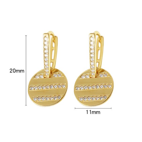 Ear Buckle Round Brand Earrings Electroplated Gold-plated Inlaid Zircon Female Niche_ipsvogv.com