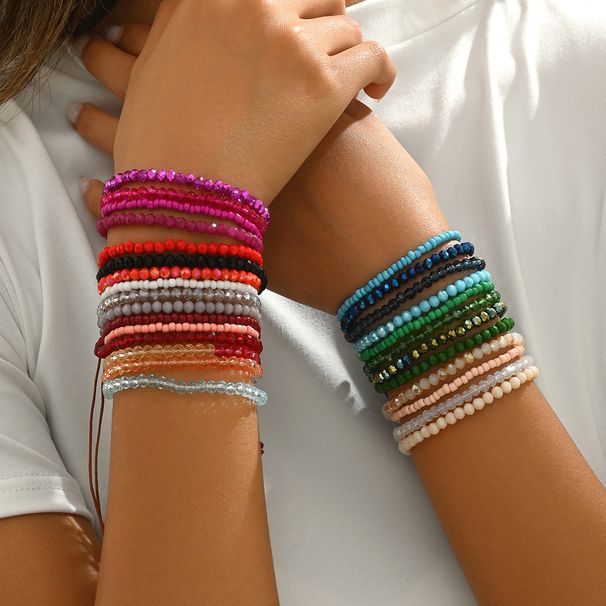 2024 New Geometric Fashion Women's Bracelet Set with Personalized Colorful Rice Bead Weaving Design and Handstring_ipsvogv.com