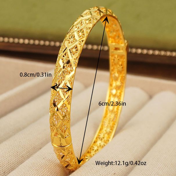 Luxurious And Elegant Geometric Flower Design Women's Copper Plated Bracelet Bridal Wedding Party Birthday Gift_ipsvogv.com