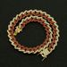 New accessory set with colorful diamonds, geometric square Cuban necklace, exaggerated men's gold chain pendant_ipsvogv.com