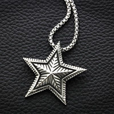 Street Dance Hairstylist DJ Singer Rap Hip-hop Punk Pentagram Pendant Titanium Steel Men's And Women's Necklace Sweater_ipsvogv.com