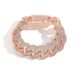Unisex Hip Hop Rose Gold 22mm Bubble Cuban Chain Bracelet Trendy Men's Personality Hip Hop Jewelry Bracelet_ipsvogv.com