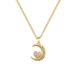 【 】 Moon Love Fashion Light Luxury Temperament Gorgeous Full Diamond Necklace Women's Versatile Clavicle Chain Titanium_ipsvogv.com
