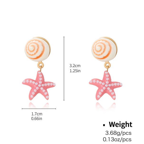 Women's Jewelry Ocean Series Pearl Earrings Fashion All Match Starfish Shell Earrings_ipsvogv.com