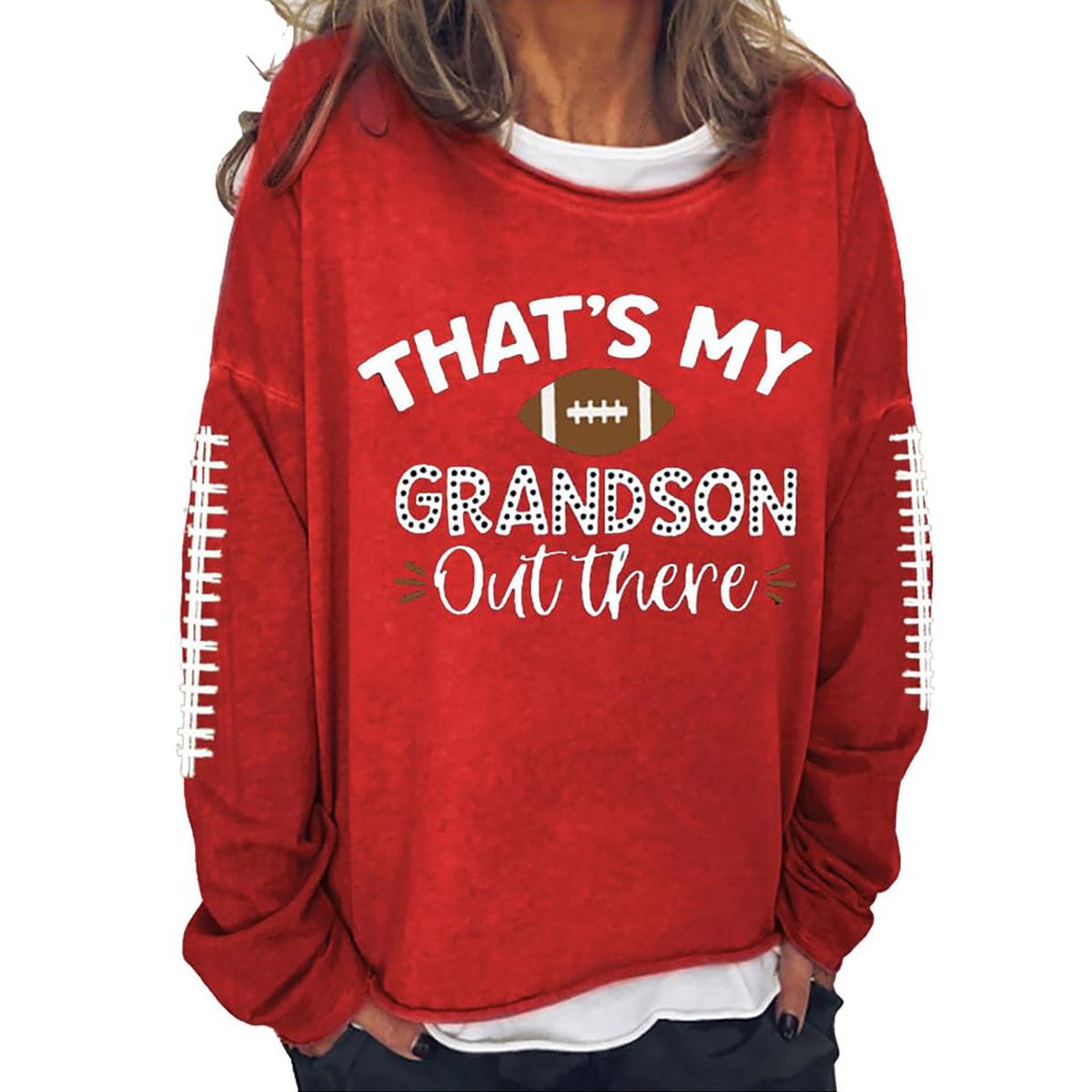 Women's Clothing Autumn and Winter Women's Clothing Digital Football Print Round Neck Long Sleeve Casual Sweater_ipsvogv.com