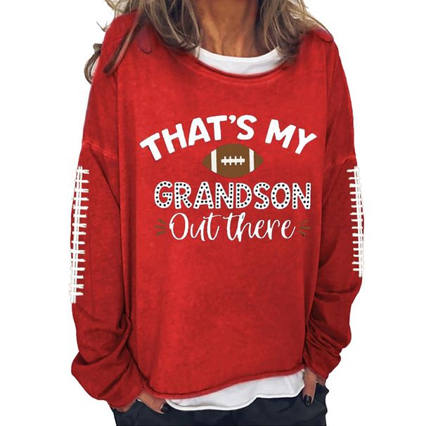 Women's Clothing Autumn and Winter Women's Clothing Digital Football Print Round Neck Long Sleeve Casual Sweater_ipsvogv.com
